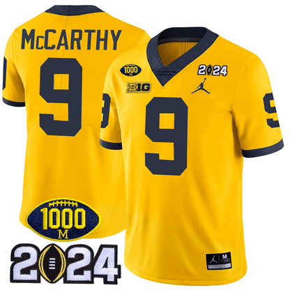 Michigan Wolverines 1000 Wins & 2024 College Bowl Patch Vapor Limited Jersey - All Stitched