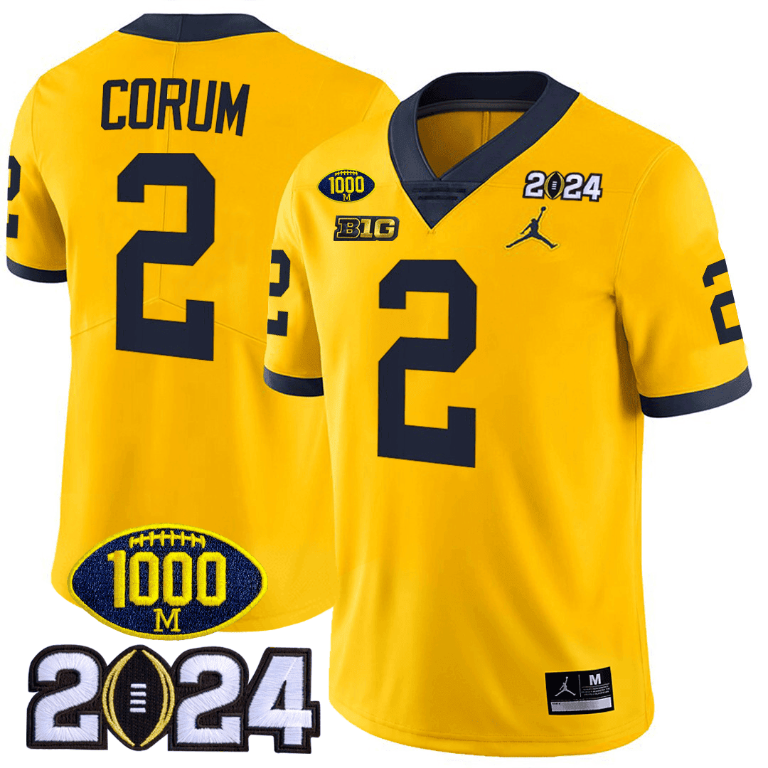 Michigan Wolverines 1000 Wins & 2024 College Bowl Patch Vapor Limited Jersey - All Stitched