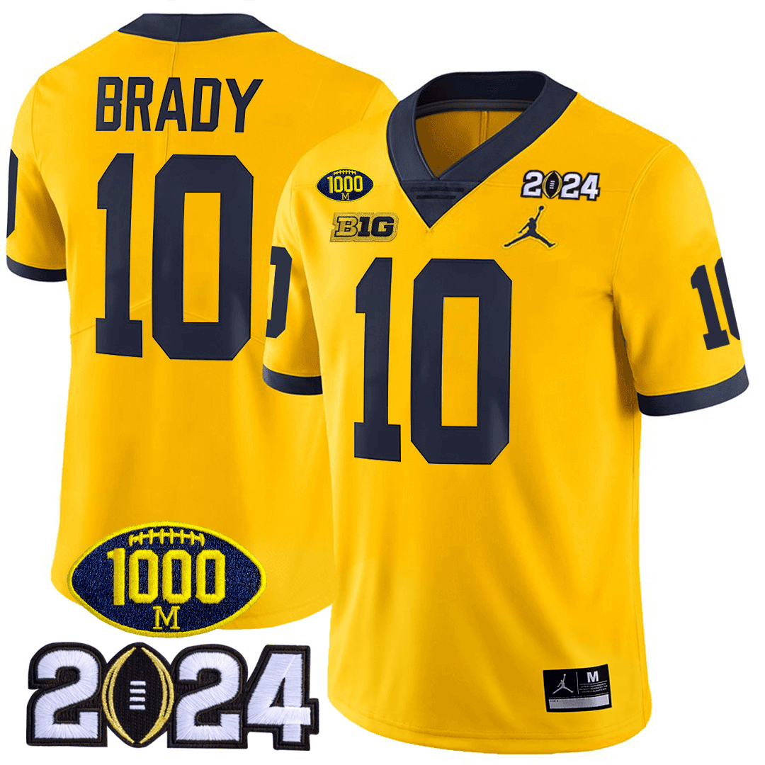 Michigan Wolverines 1000 Wins & 2024 College Bowl Patch Vapor Limited Jersey - All Stitched