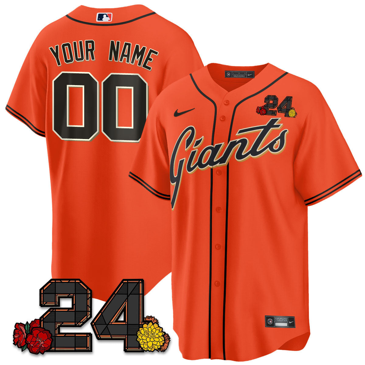 Men's San Francisco Giants 2024 Vapor Premier Limited Jersey - Willie Mays Patch