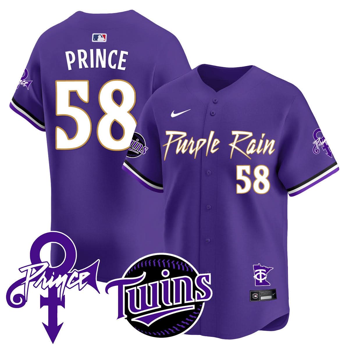 Men's Minnesota Twins Prince Patch Vapor Premier Limited Jersey N1 - All Stitched