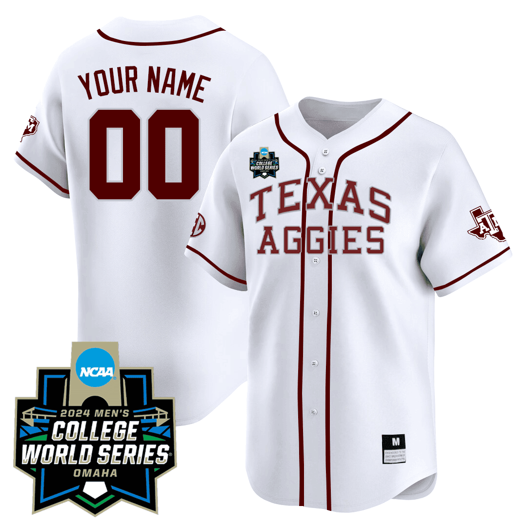 Custom Texas A&M 23/24 Jersey - 2024 College World Series Patch