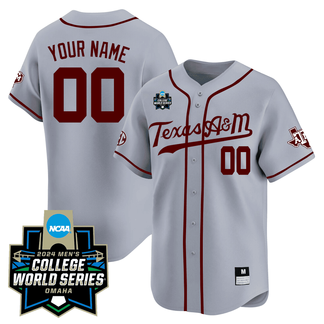 Custom Texas A&M 23/24 Jersey - 2024 College World Series Patch