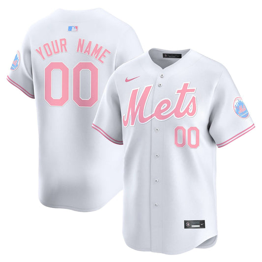 Mets Bubblegum Pink Vapor Premier Limited Custom Jersey - All Stitched