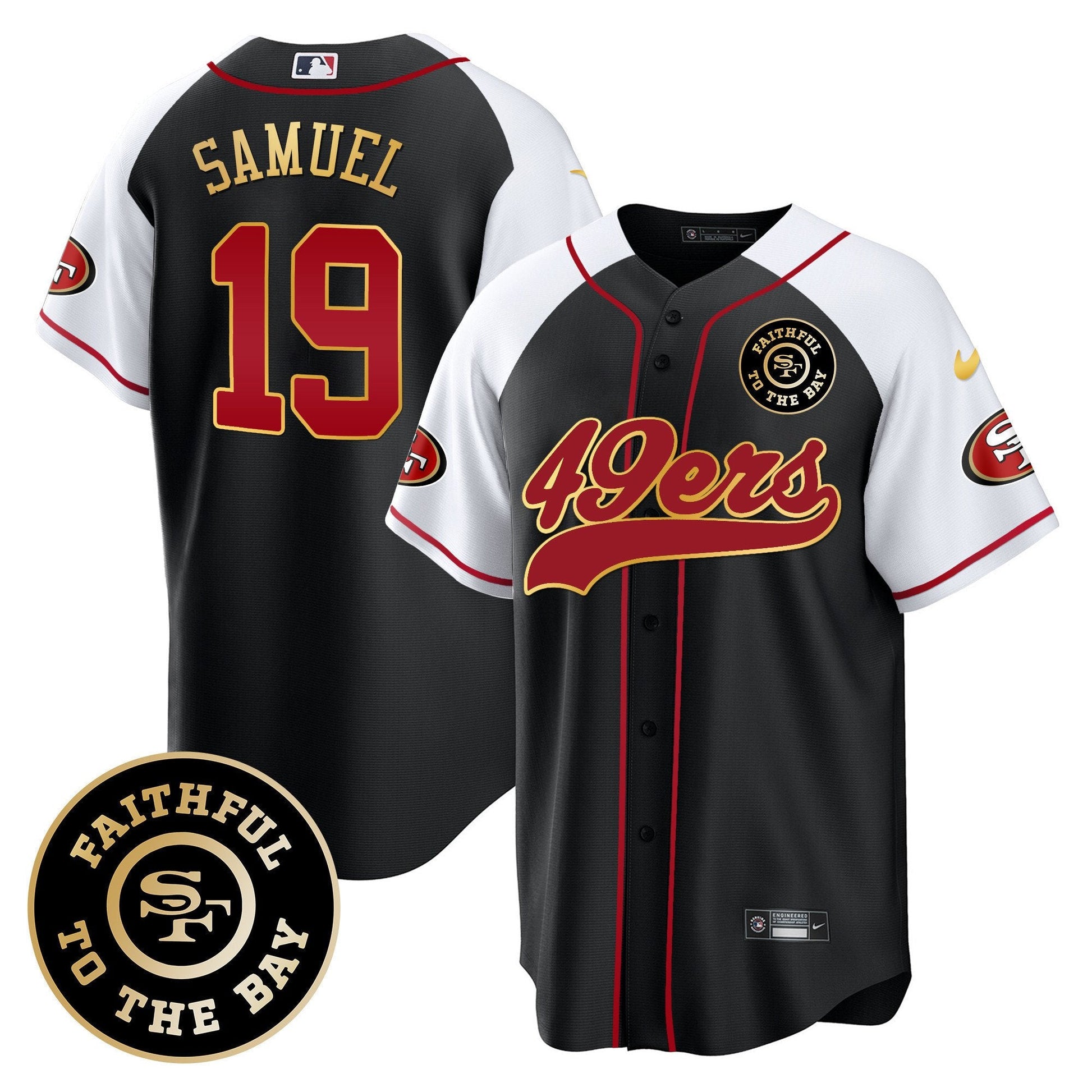Men's 49ers Faithful To The Bay Patch Baseball Jersey - All Stitched