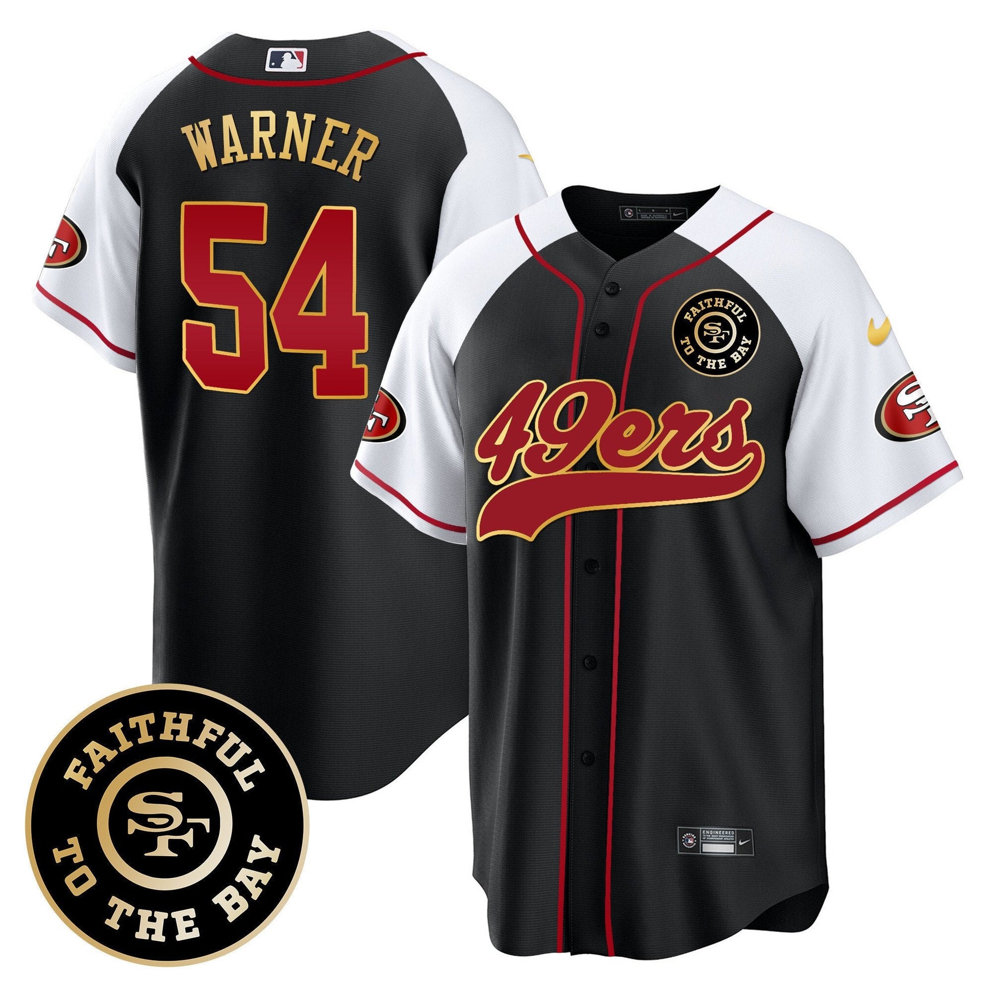 Men's 49ers Faithful To The Bay Patch Baseball Jersey - All Stitched