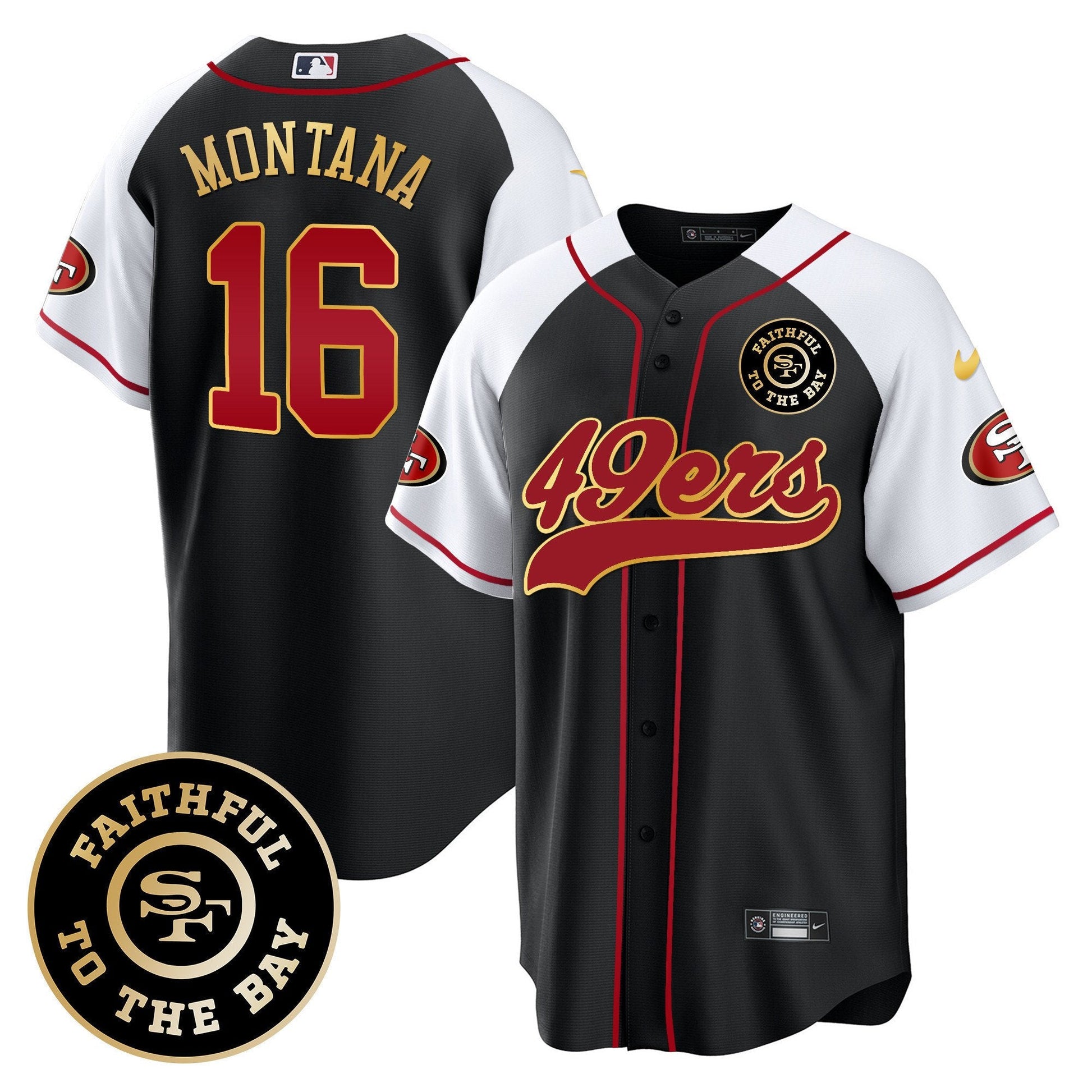 Men's 49ers Faithful To The Bay Patch Baseball Jersey - All Stitched