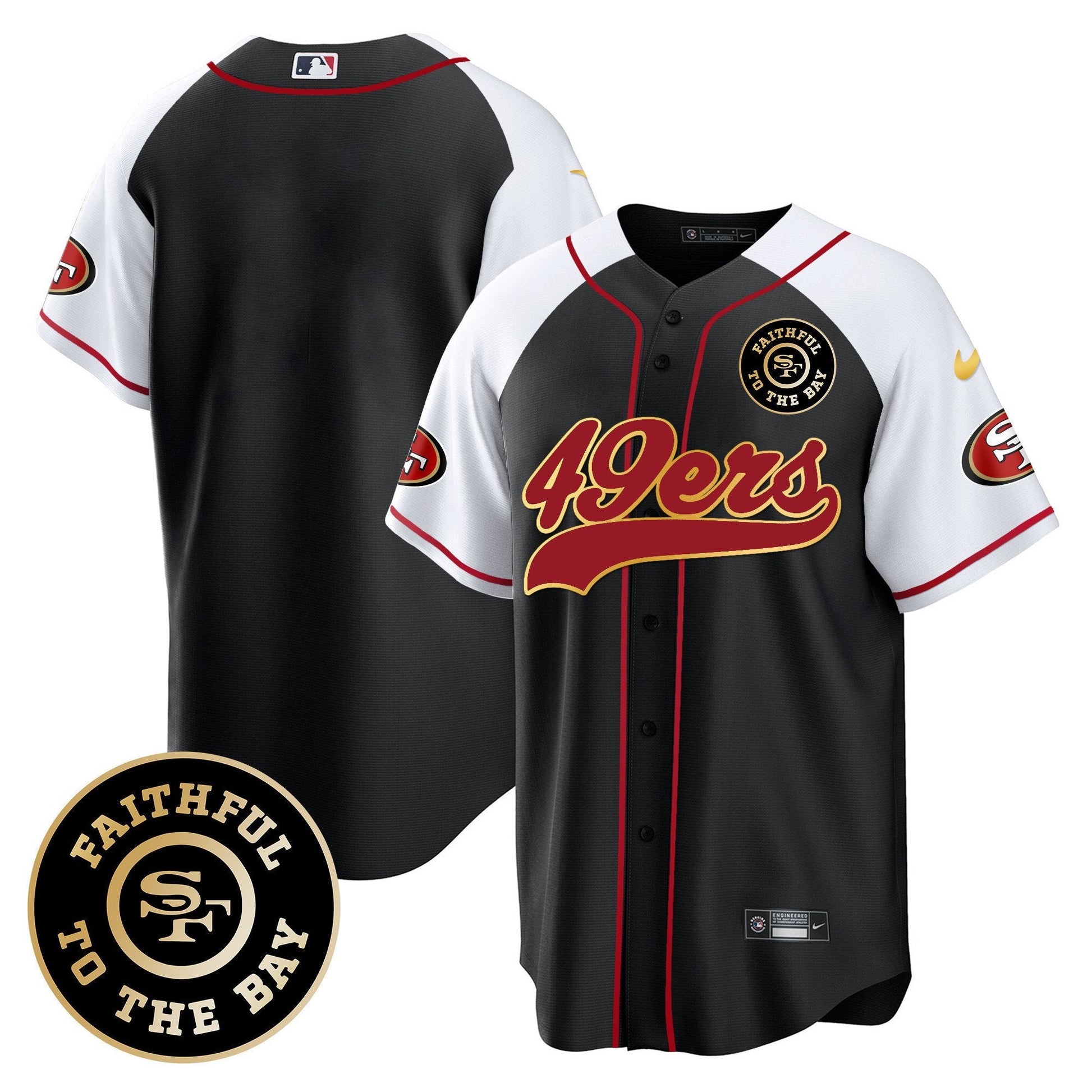 Men's 49ers Faithful To The Bay Patch Baseball Jersey - All Stitched