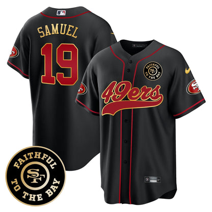 Men's 49ers Faithful To The Bay Patch Baseball Jersey - All Stitched