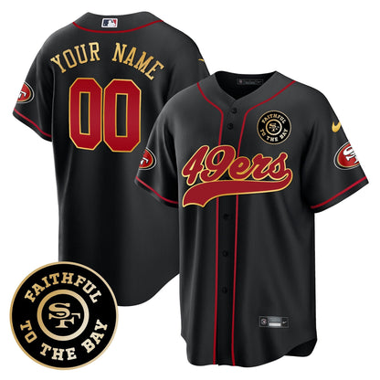 49ers Faithful To The Bay Patch Baseball Custom Jersey - All Stitched