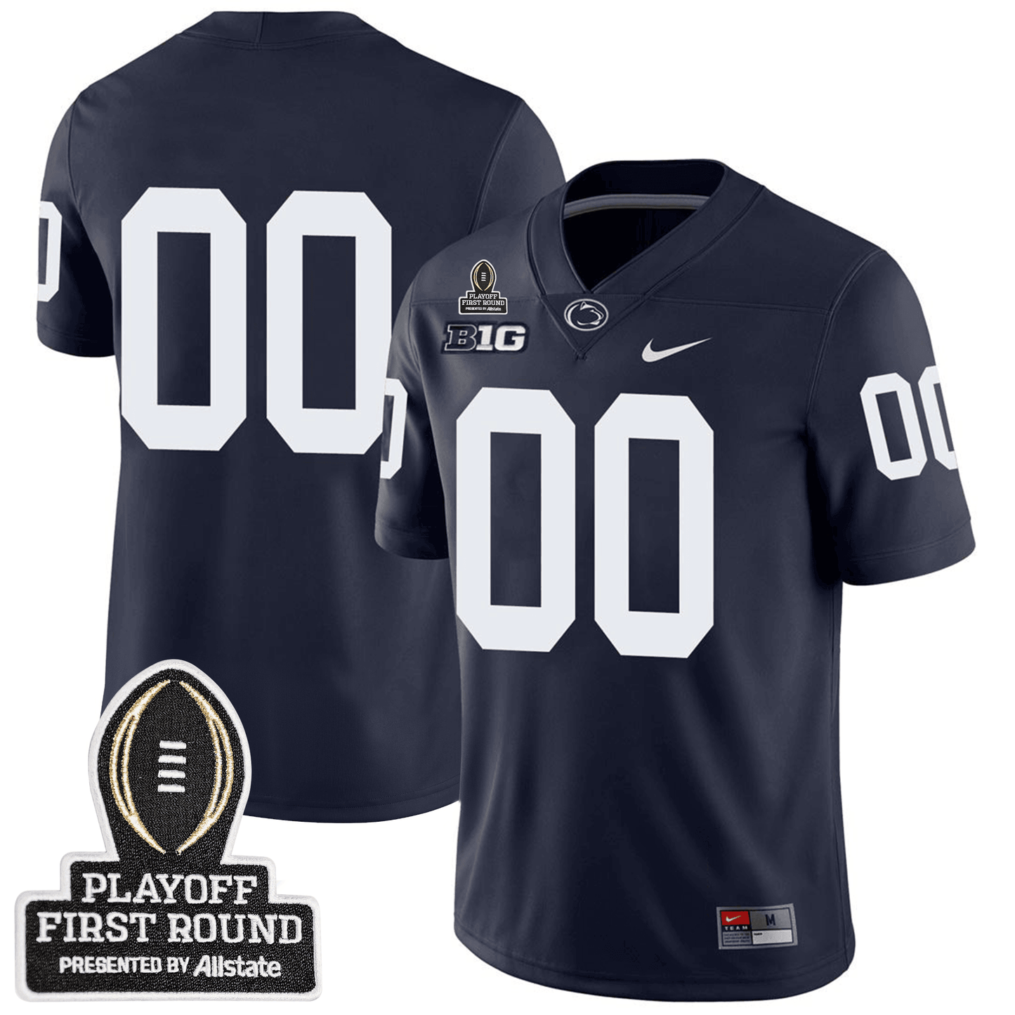 Custom Penn State Football 24/25 Jersey - CFP First Round Patch