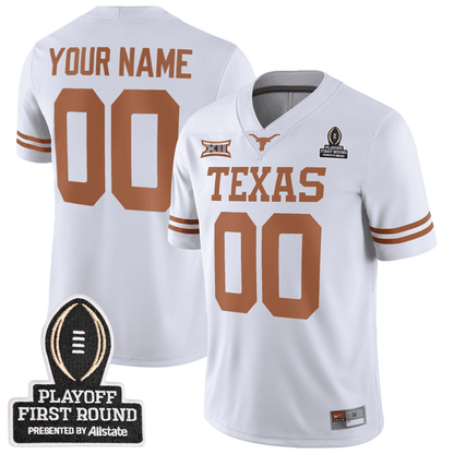 Custom Texas Longhorns Football 24/25 Jersey - CFP First Round Patch