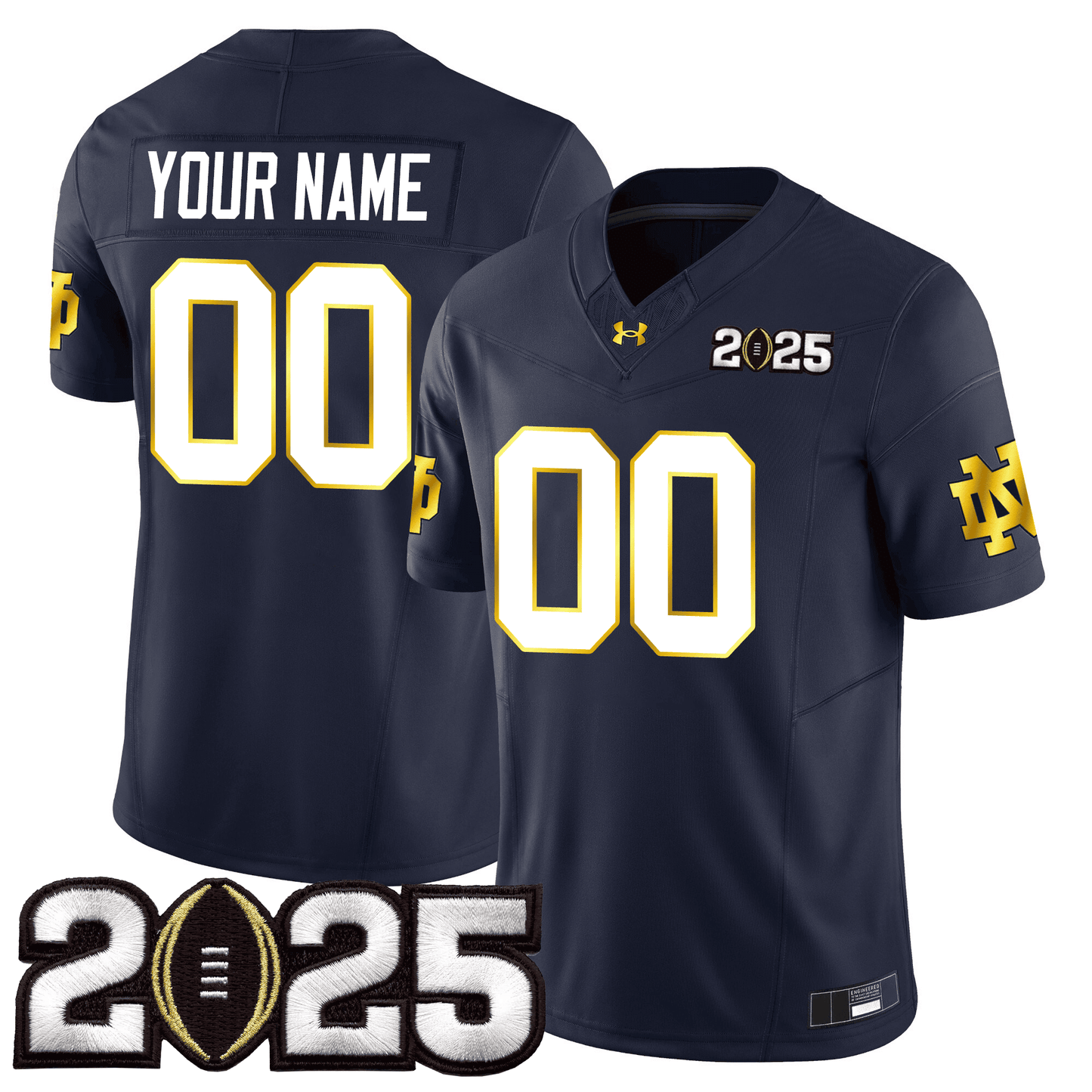 Custom Notre Dame Fighting Irish 24/25 Jersey - CFP Final Patch - All Stitched