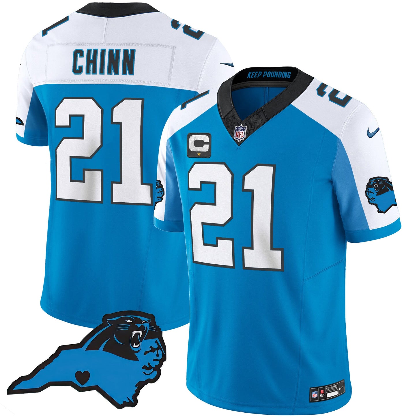 Men's Panthers Vapor Limited Jersey - Carolina Patch - All Stitched