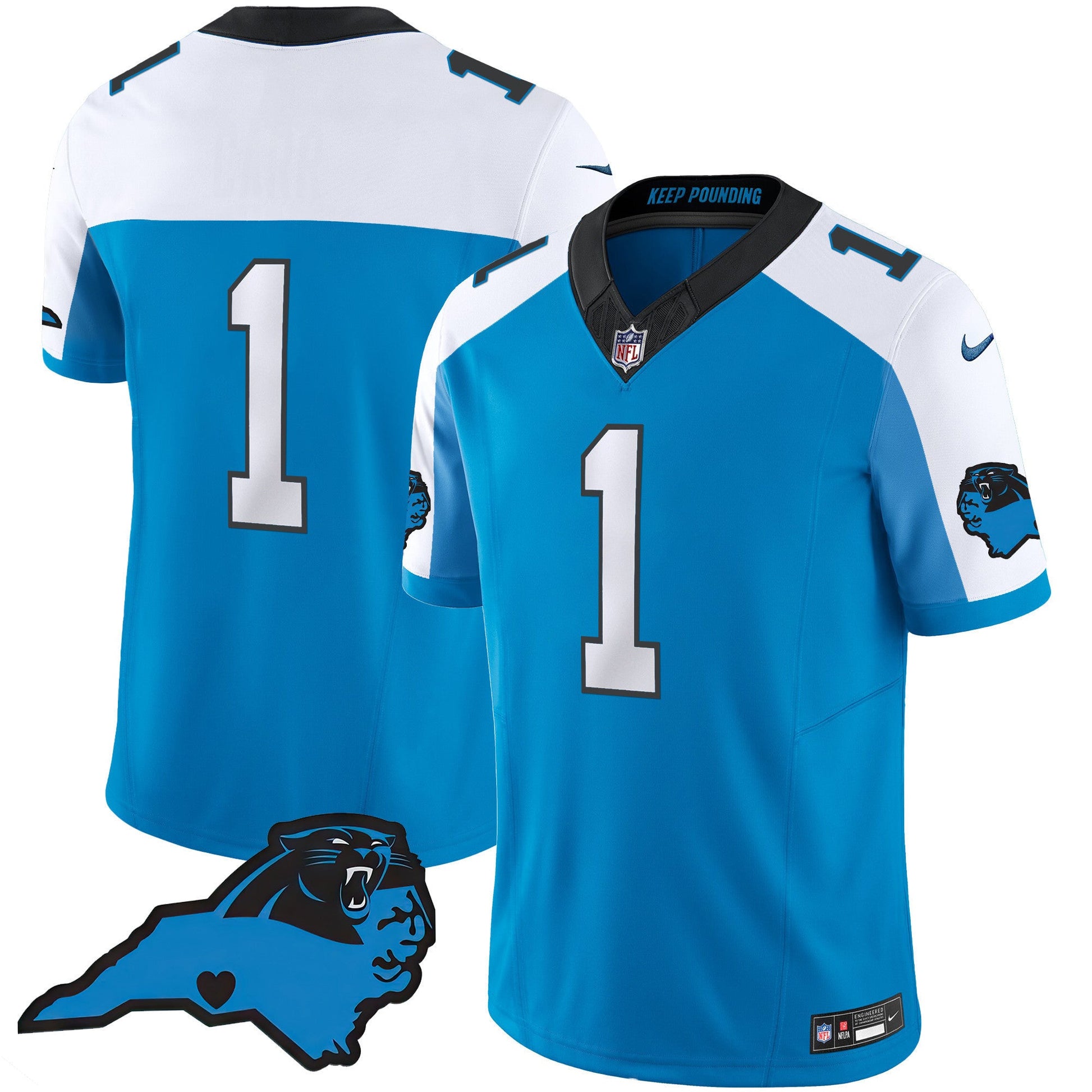 Men's Panthers Vapor Limited Jersey - Carolina Patch - All Stitched
