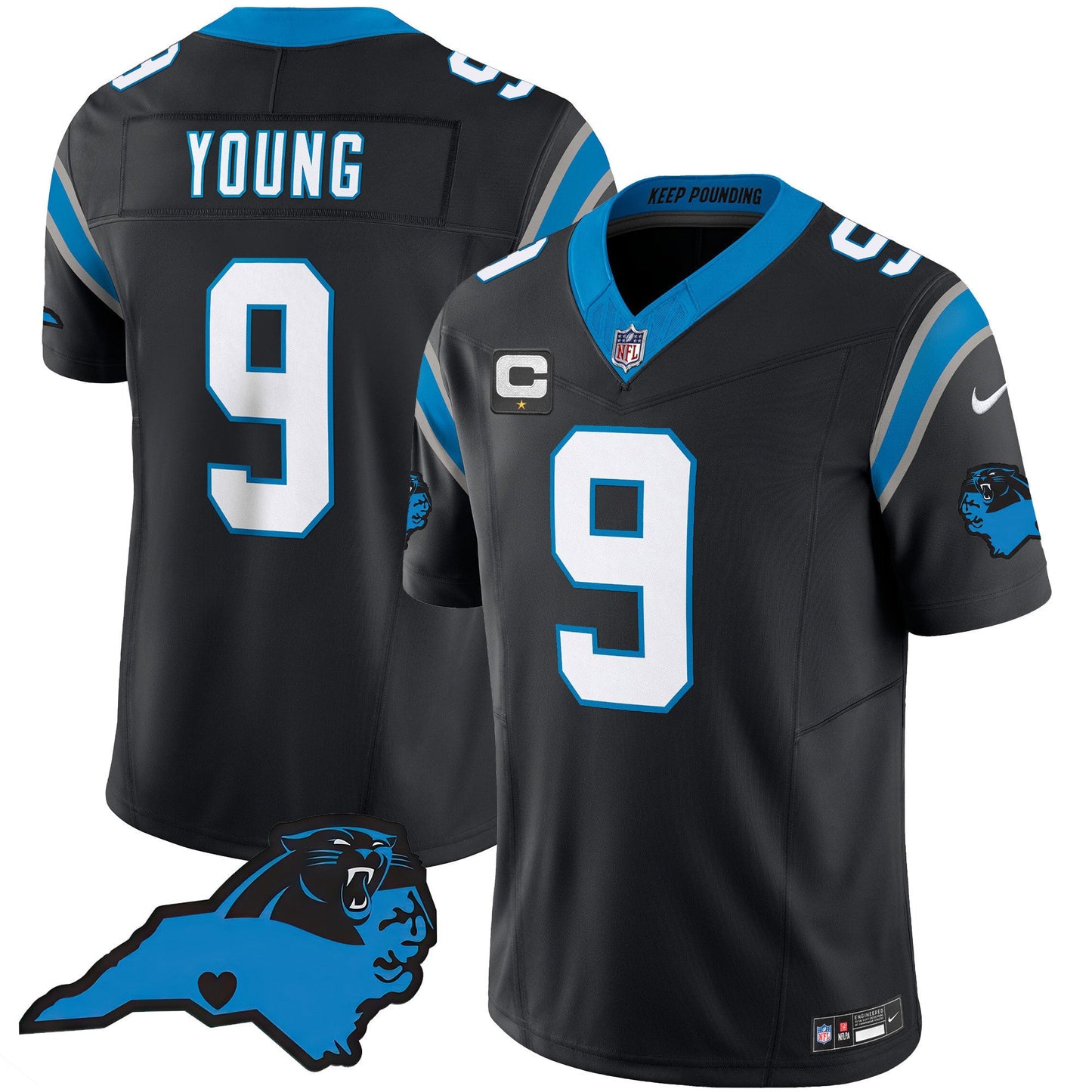 Men's Panthers Vapor Limited Jersey - Carolina Patch - All Stitched