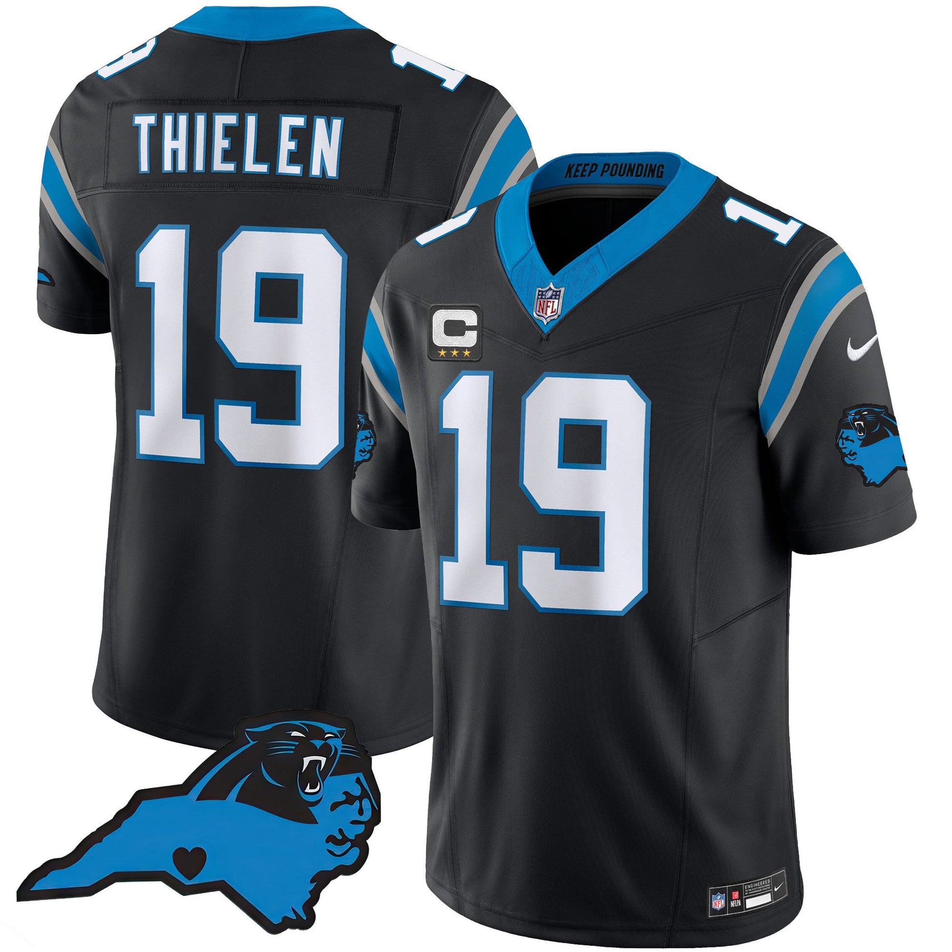 Men's Panthers Vapor Limited Jersey - Carolina Patch - All Stitched