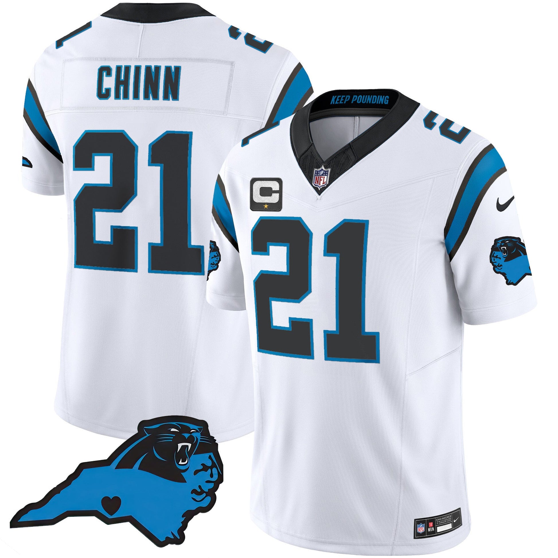 Men's Panthers Vapor Limited Jersey - Carolina Patch - All Stitched