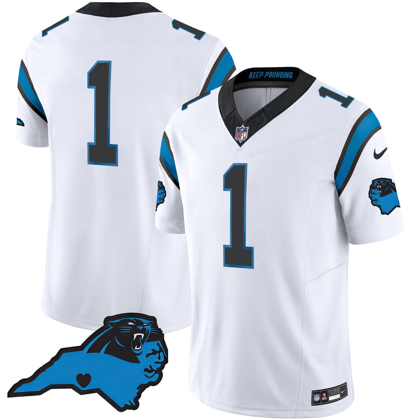 Men's Panthers Vapor Limited Jersey - Carolina Patch - All Stitched