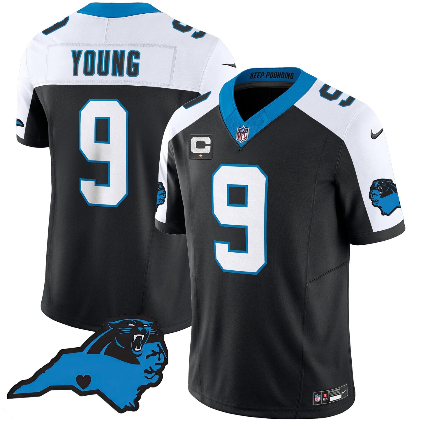 Men's Panthers Vapor Limited Jersey - Carolina Patch - All Stitched