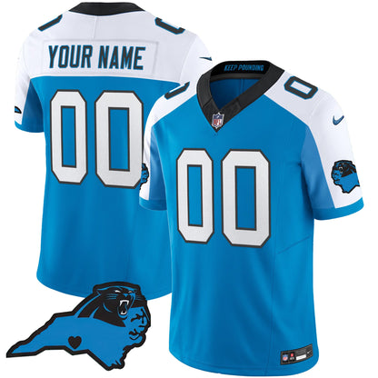 Panthers Vapor Limited Custom Jersey - Carolina Patch - All Stitched