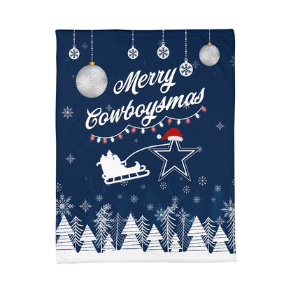 Dallas Cowboys | Premium Christmas Fleece Blanket & Throw Pillow Combo MM