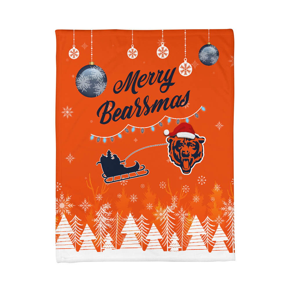 Chicago Bears | Premium Christmas Fleece Blanket & Throw Pillow Combo MM