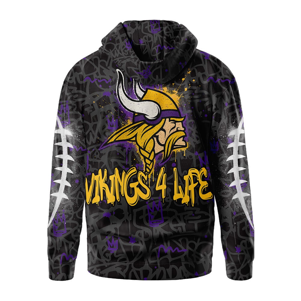 Minnesota Vikings | Premium Special Graffiti My Team 4 Life Hoodie MM