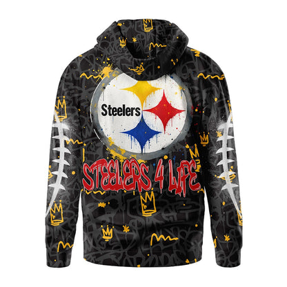 Pittsburgh Steelers | Premium Special Graffiti My Team 4 Life Hoodie MM