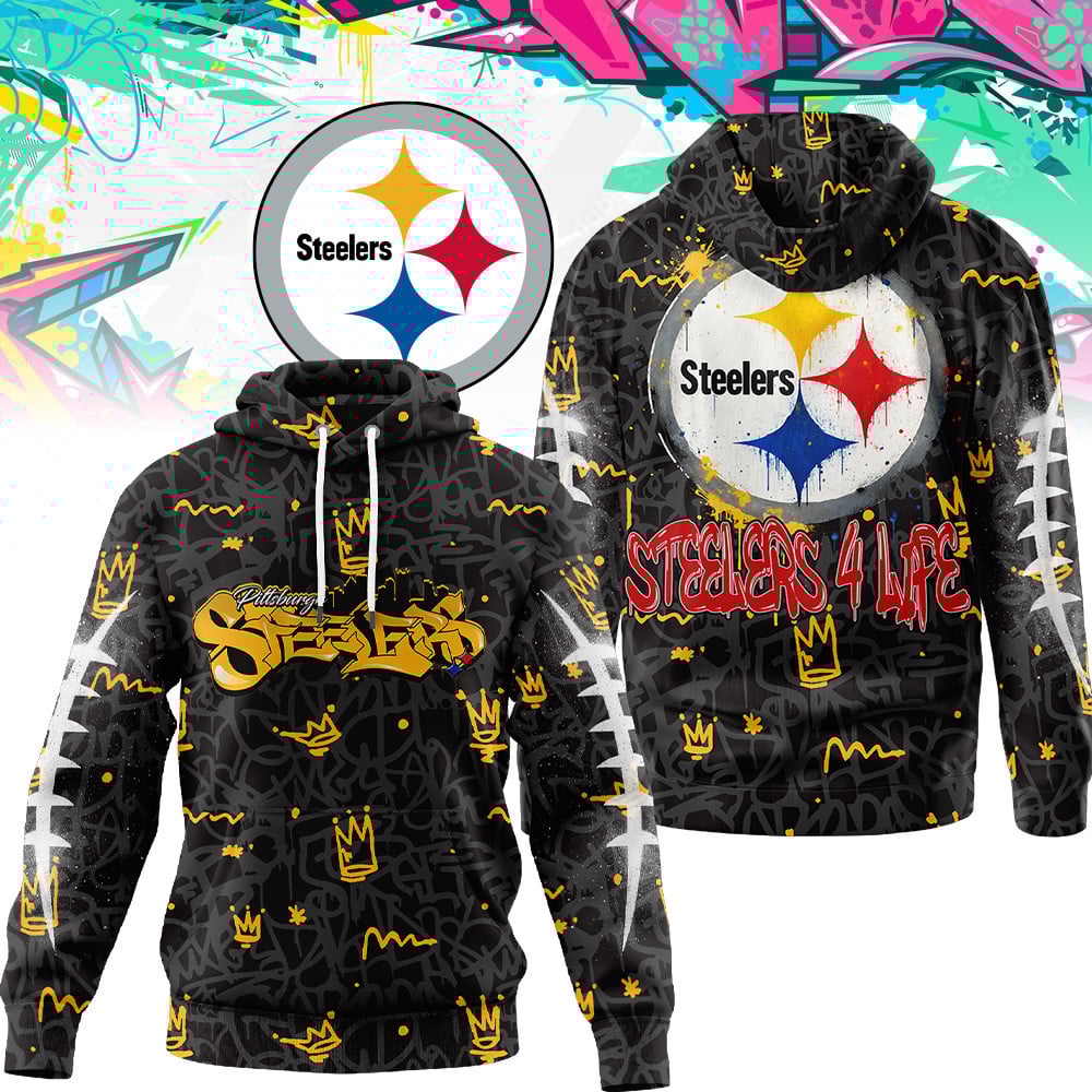 Pittsburgh Steelers | Premium Special Graffiti My Team 4 Life Hoodie MM
