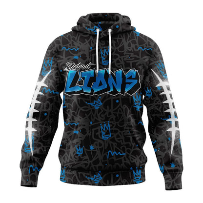 Detroit Lions | Premium Special Graffiti My Team 4 Life Hoodie MM