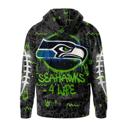 Seattle Seahawks | Premium Special Graffiti My Team 4 Life Hoodie MM