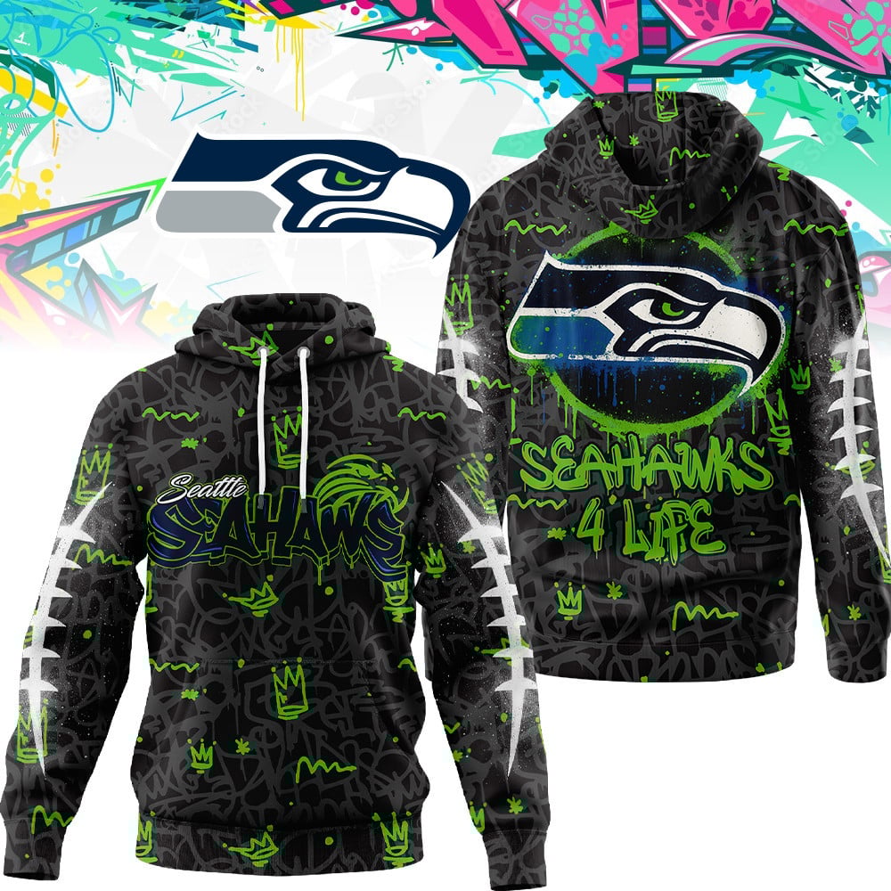 Seattle Seahawks | Premium Special Graffiti My Team 4 Life Hoodie MM