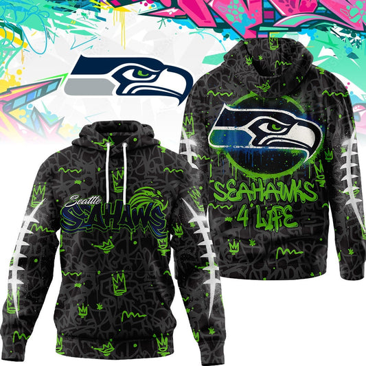 Seattle Seahawks | Premium Special Graffiti My Team 4 Life Hoodie MM