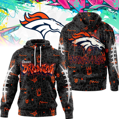 Denver Broncos | Premium Special Graffiti My Team 4 Life Hoodie MM