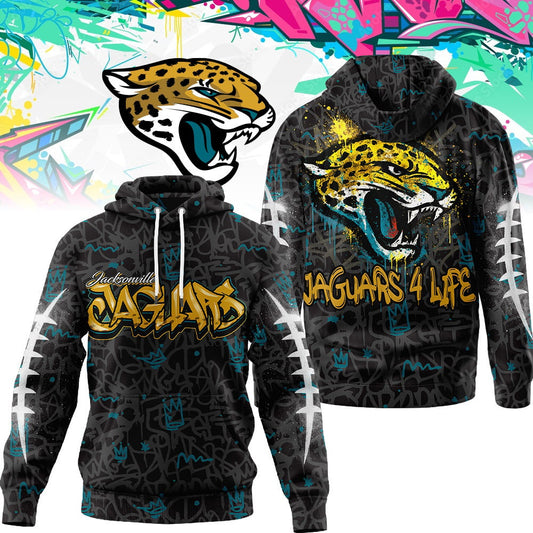 Jacksonville Jaguars | Premium Special Graffiti My Team 4 Life Hoodie MM