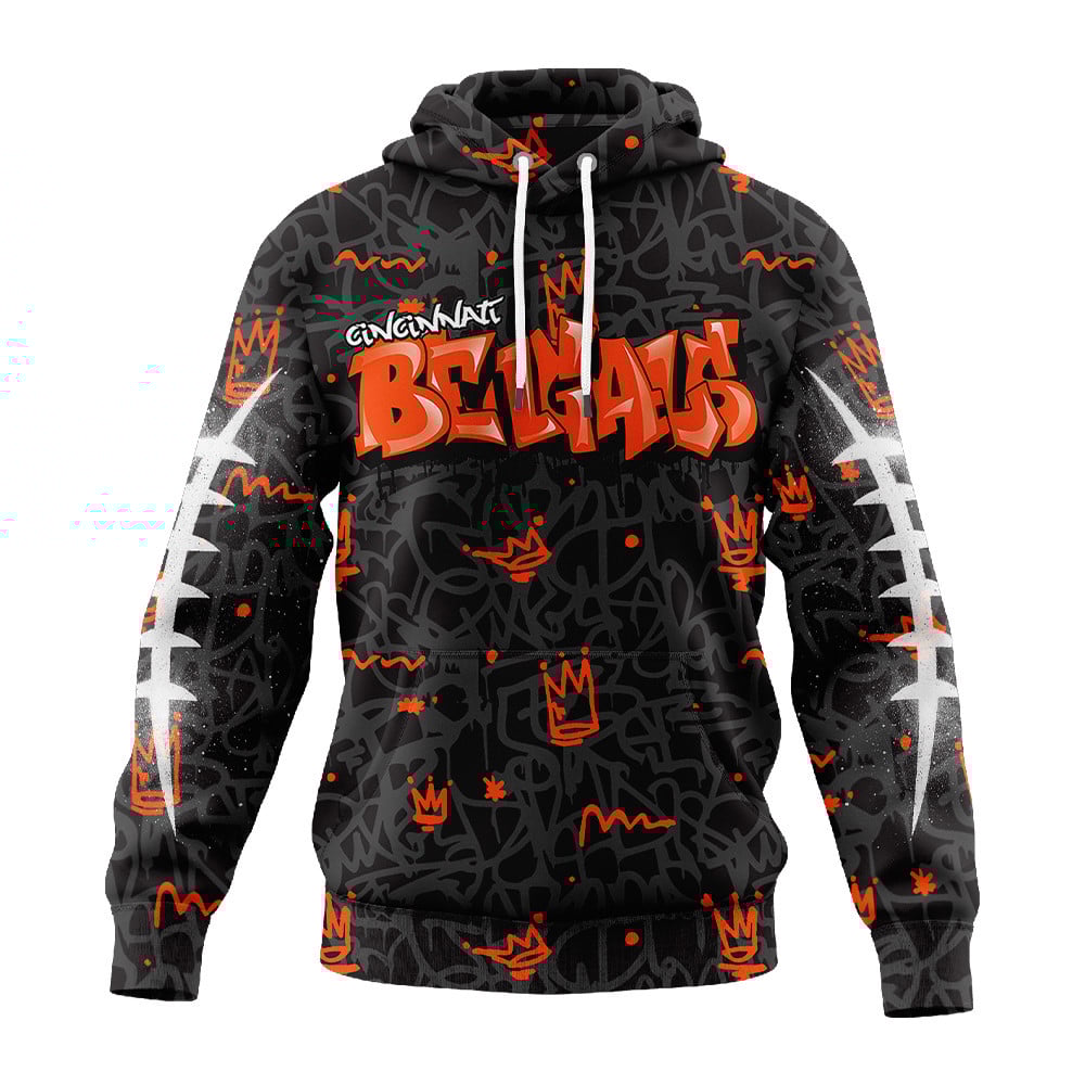 Cincinnati Bengals | Premium Special Graffiti My Team 4 Life Hoodie MM