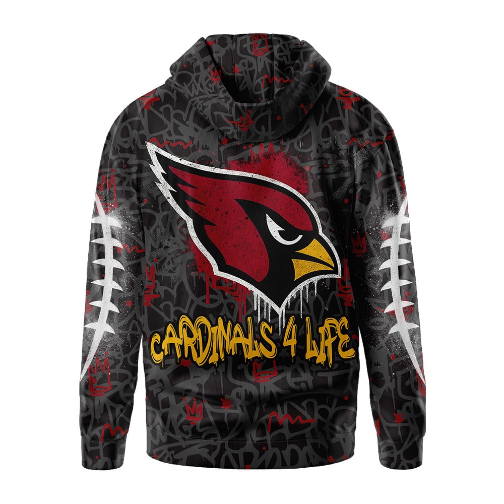 Arizona Cardinals | Premium Special Graffiti My Team 4 Life Hoodie MM