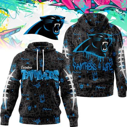 Carolina Panthers | Premium Special Graffiti My Team 4 Life Hoodie MM