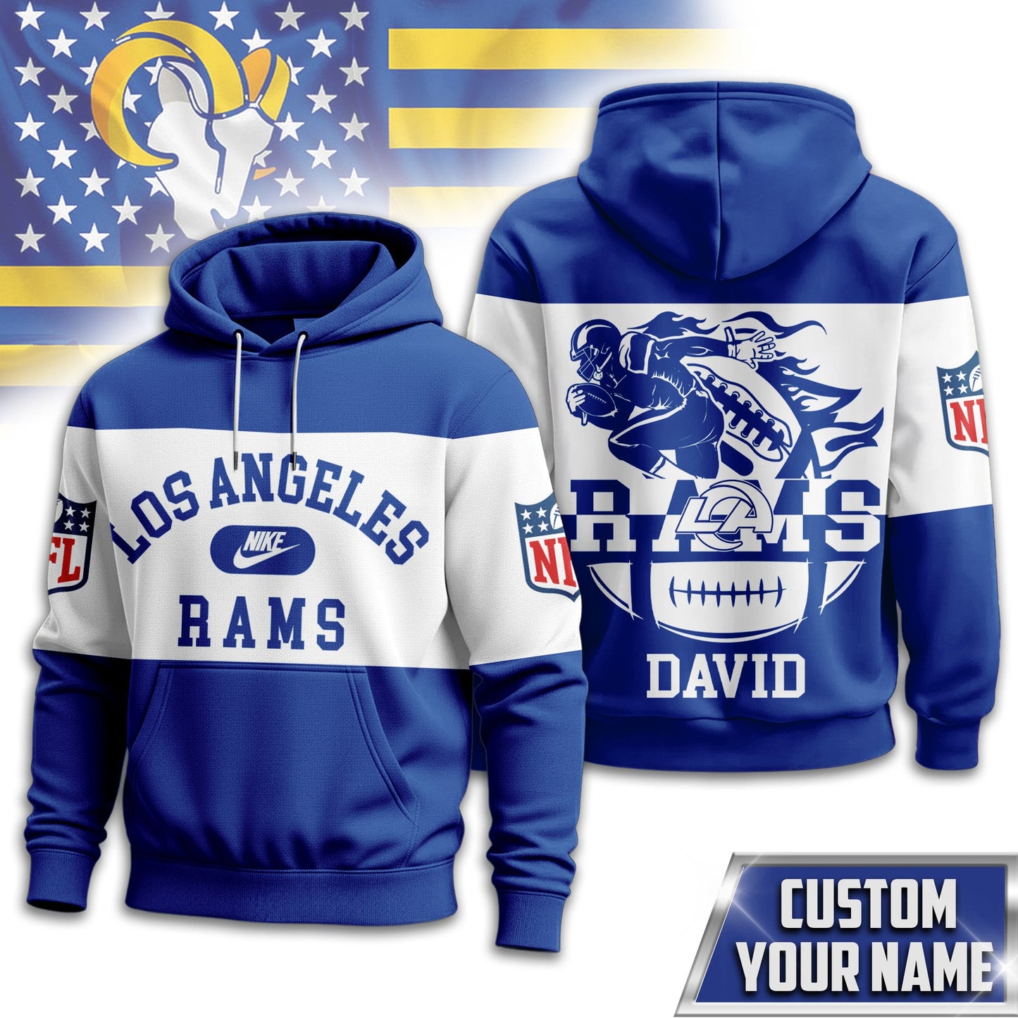 Los Angeles Rams | Premium Touchdown Spirit Personalized Hoodie TD