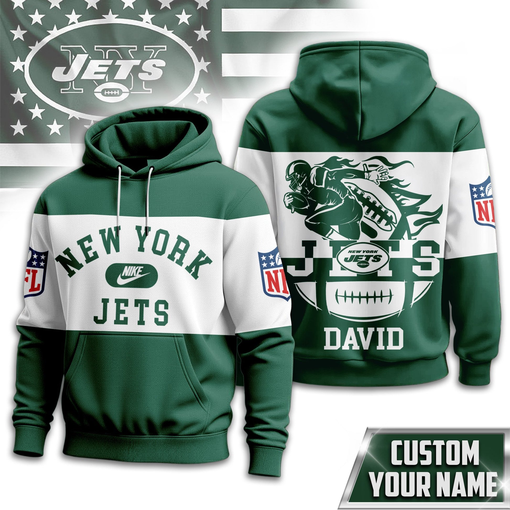 New York Jets | Premium Touchdown Spirit Personalized Hoodie TD