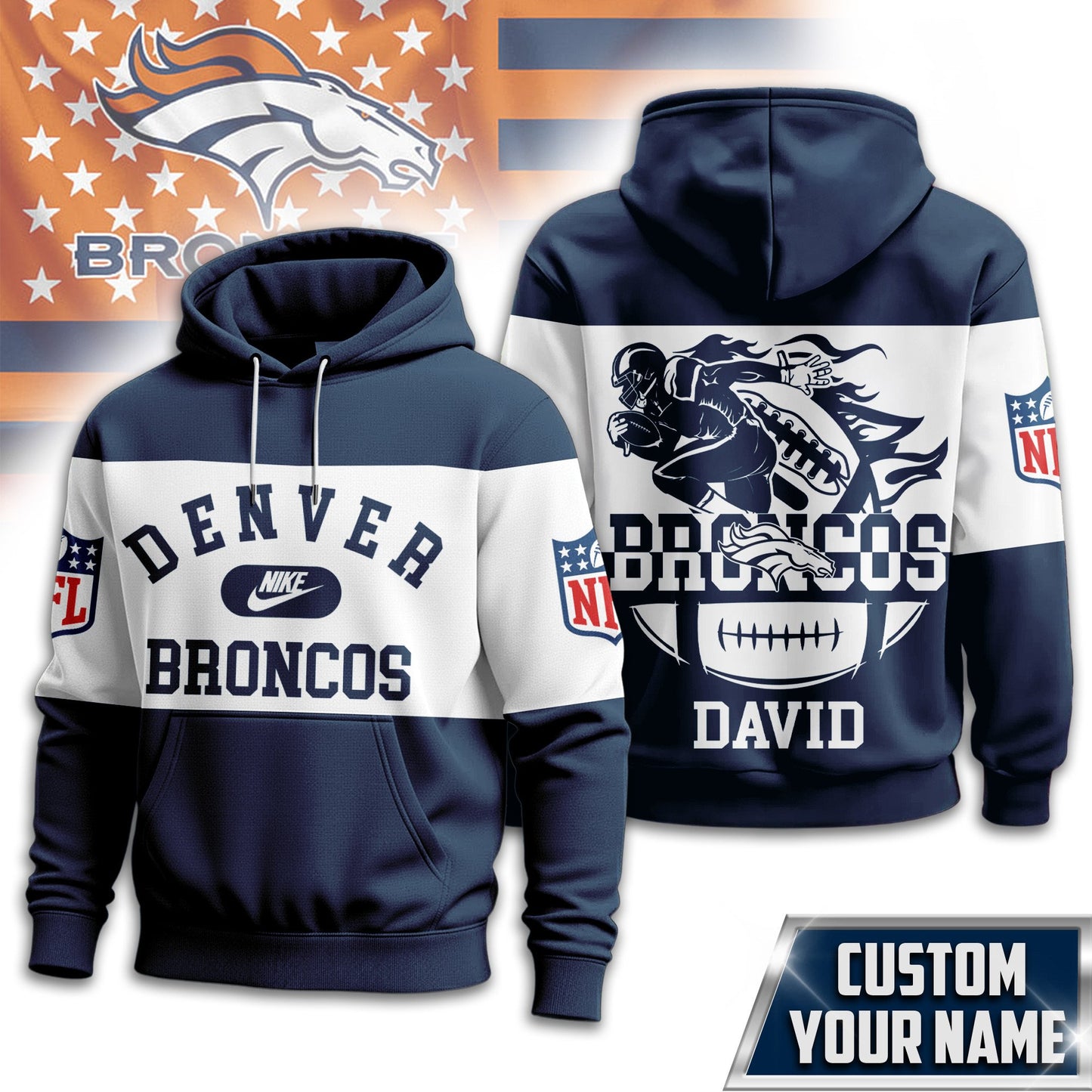 Denver Broncos | Premium Touchdown Spirit Personalized Hoodie TD