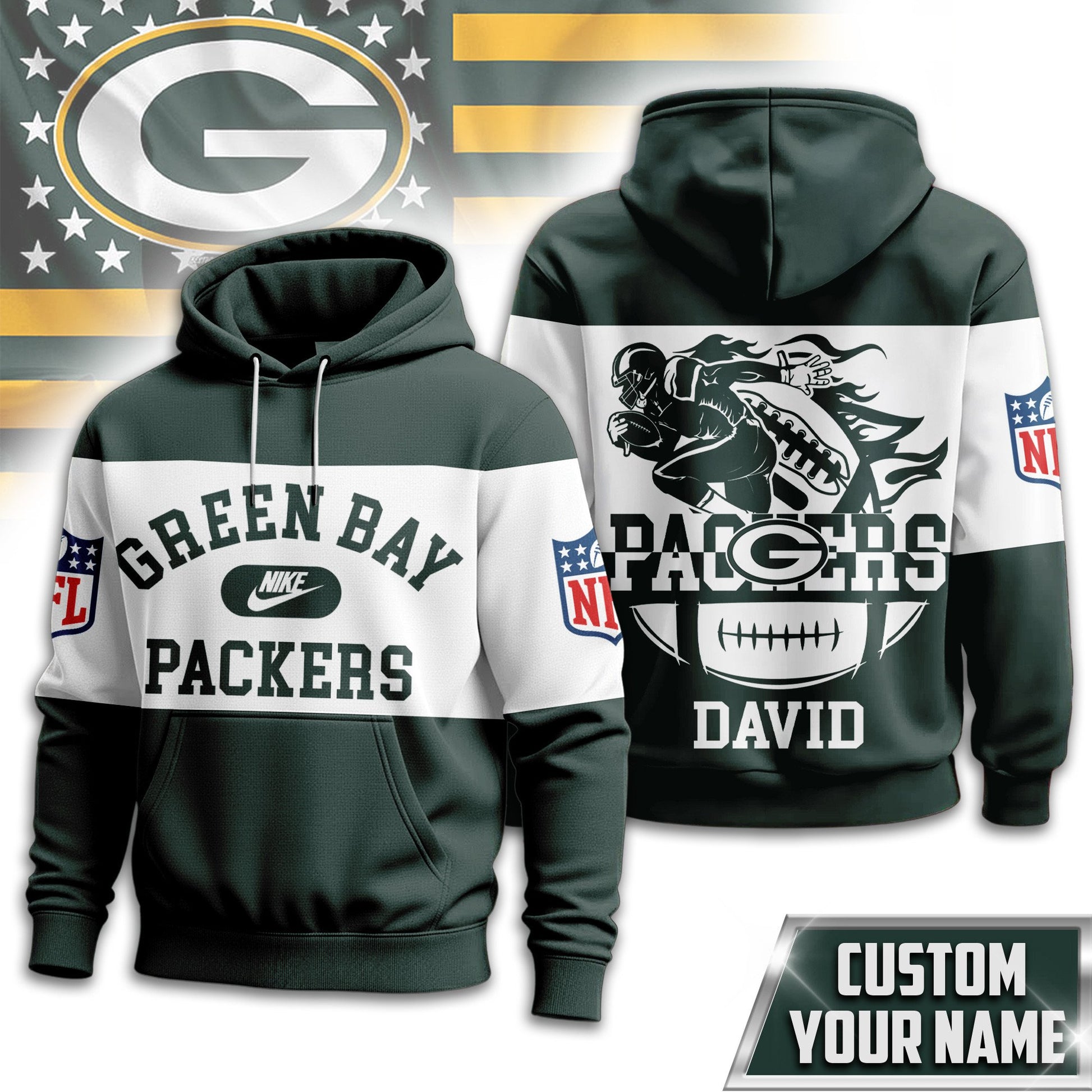 Green Bay Packers | Premium Touchdown Spirit Personalized Hoodie TD