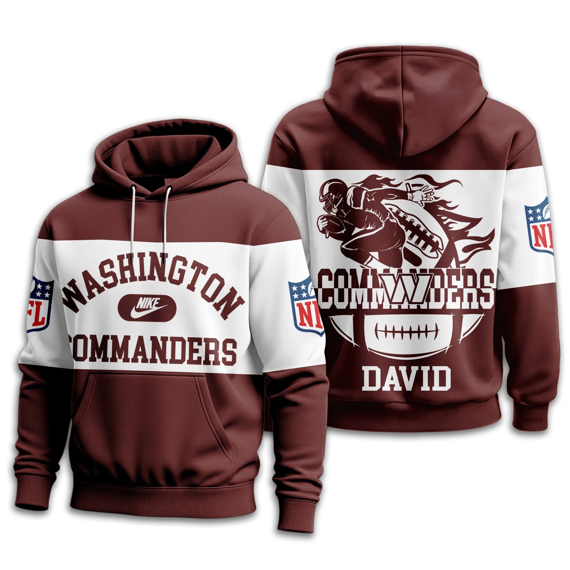 Washington Commanders | Premium Touchdown Spirit Personalized Hoodie TD
