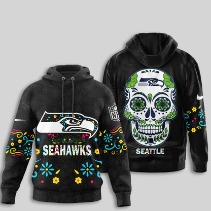 Seattle Seahawks | Premium Dia de los Muertos Limited Editions Hoodie MM