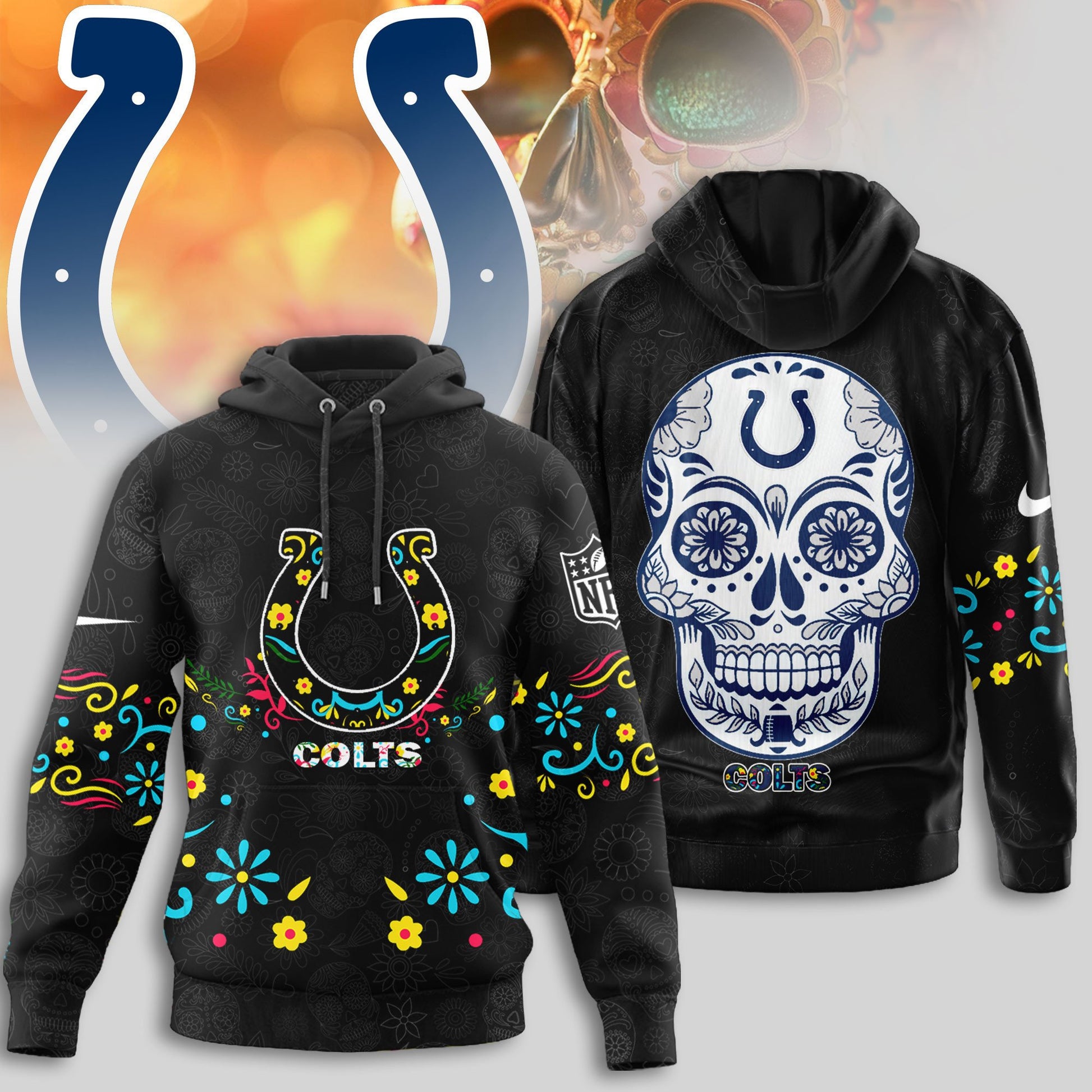 Indianapolis Colts | Premium Dia de los Muertos Limited Editions Hoodie MM