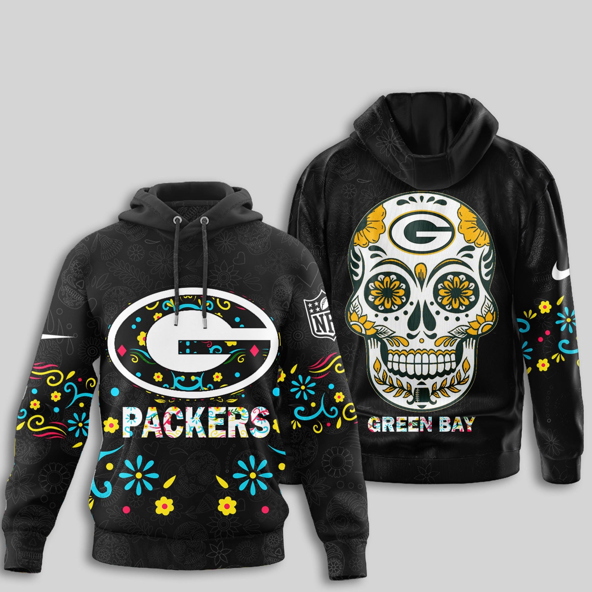 Green Bay Packers | Premium Dia de los Muertos Limited Editions Hoodie MM