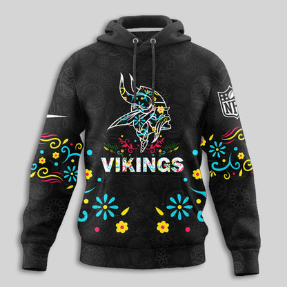 Minnesota Vikings | Premium Dia de los Muertos Limited Editions Hoodie MM