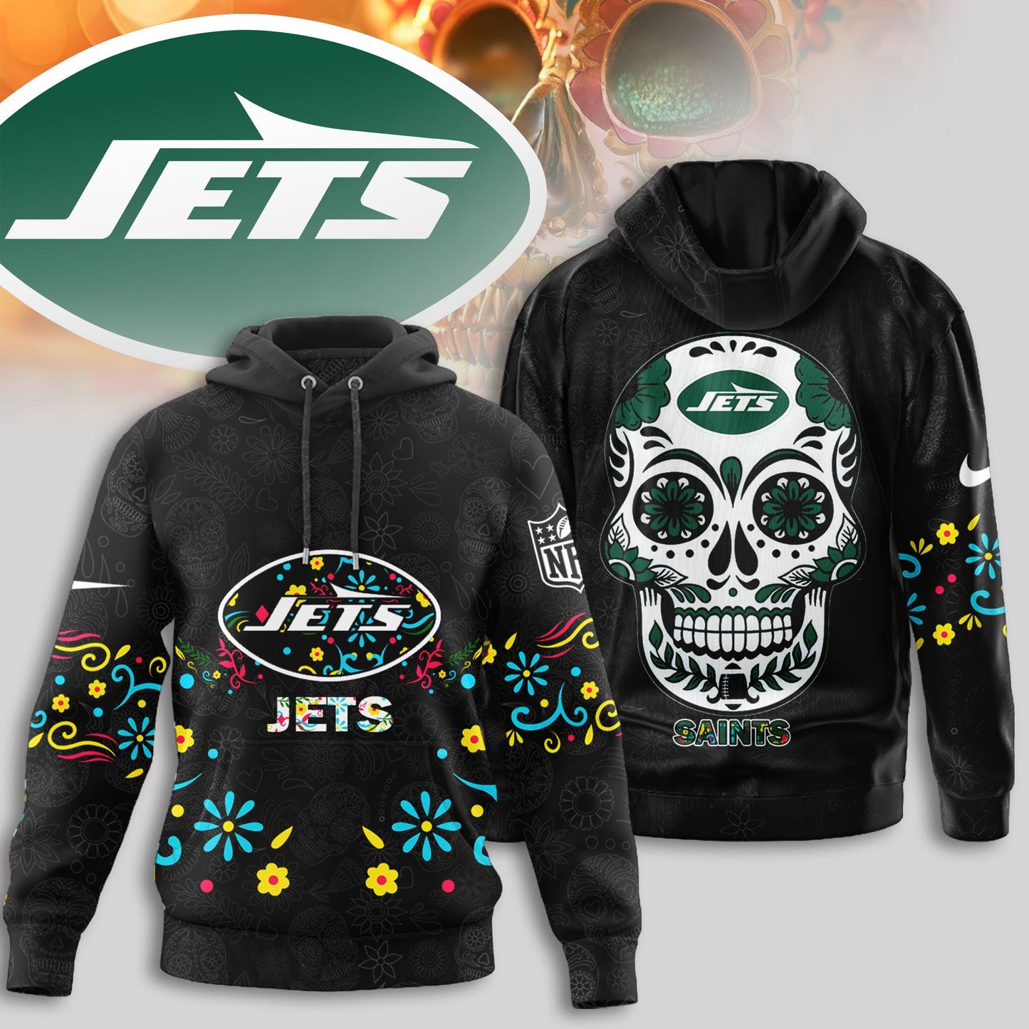 New York Jets | Premium Dia de los Muertos Limited Editions Hoodie MM