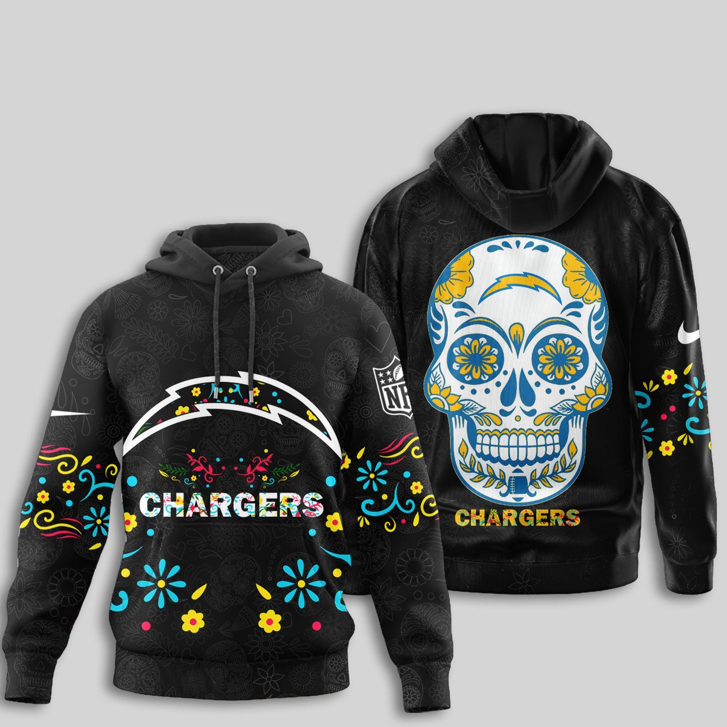 Los Angeles Chargers | Premium Dia de los Muertos Limited Editions Hoodie MM